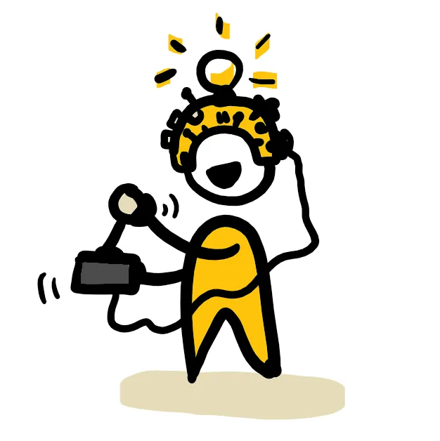 WeSpark sketch of a person playing a game, interactive learning